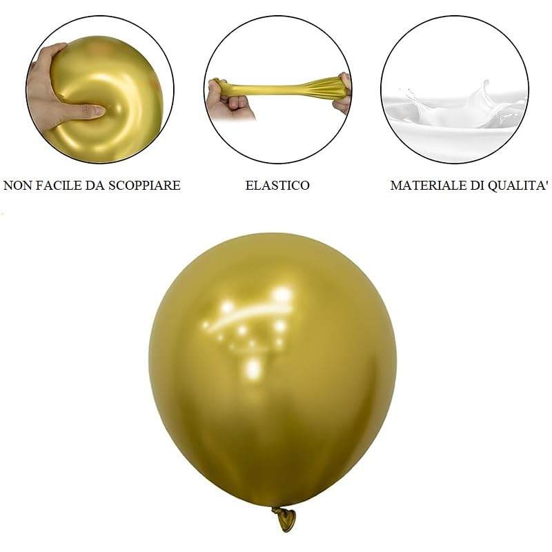 Palloncini Metallizzati Gonfiabili 35cm Compleanno Feste Oro