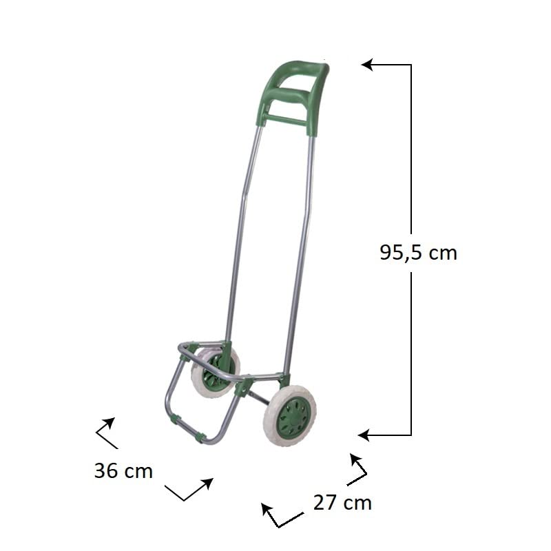 Carrello spesa Trolley in acciaio e tessuto 2 ruote - Verde