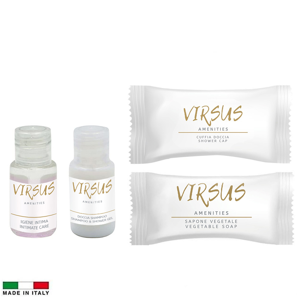 Kit Cortesia Virsus 400 Pezzi - Shampoo, Igiene Intima, Saponette, Cuffie, Per Hotel E B&B - Foto 6