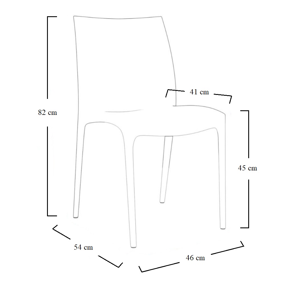 Set 2 Sedie Da Giardino Impilabili PALUPLUS - Polipropilene, Misura 49x51x80 Cm, Gialle, Made In Italy