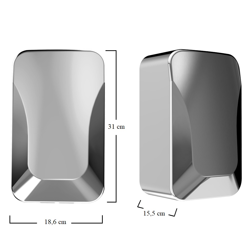 Asciugamani Elettrico Da Parete Touchless - Aria Calda, 1200W, Attivazione A Sensore - Foto 13