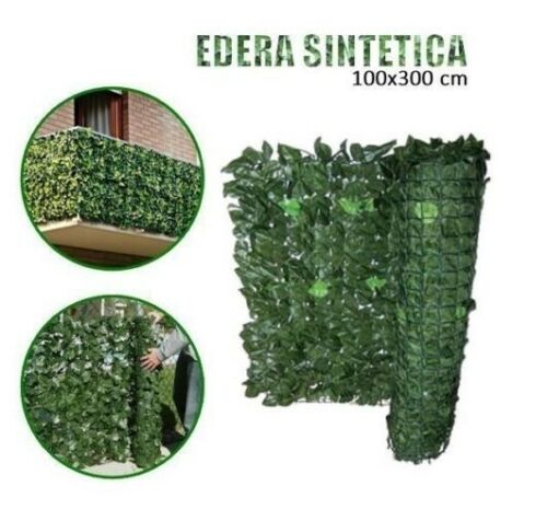 SIEPE SINTETICA 100X300CM - FOGLIE DI EDERA STRUTTURA A RETE RIGIDA - 1 PEZZO SIEPE SINTETICA 100X300CM - FOGLIE DI EDERA STRUTTURA A RETE RIGIDA - 1 PEZZO