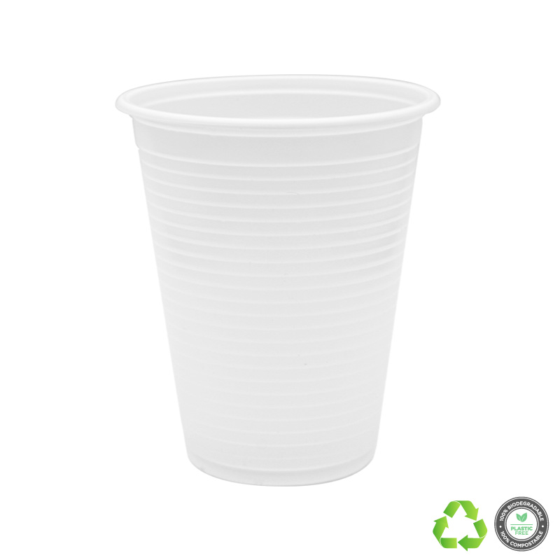 Bicchieri Biodegradabili 200 ml Bianchi compostabili BIO-Compost Tazza monouso 50 pezzi Bicchieri Biodegradabili 200 ml Bianchi compostabili BIO-Compost Tazza monouso 50 pezzi