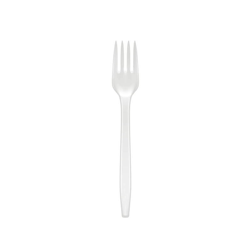 Forchetta in plastica di colore Bianco. Confezione singola contenente 100 forchette. Forchetta in plastica di colore Bianco. Confezione singola contenente 100 forchette.