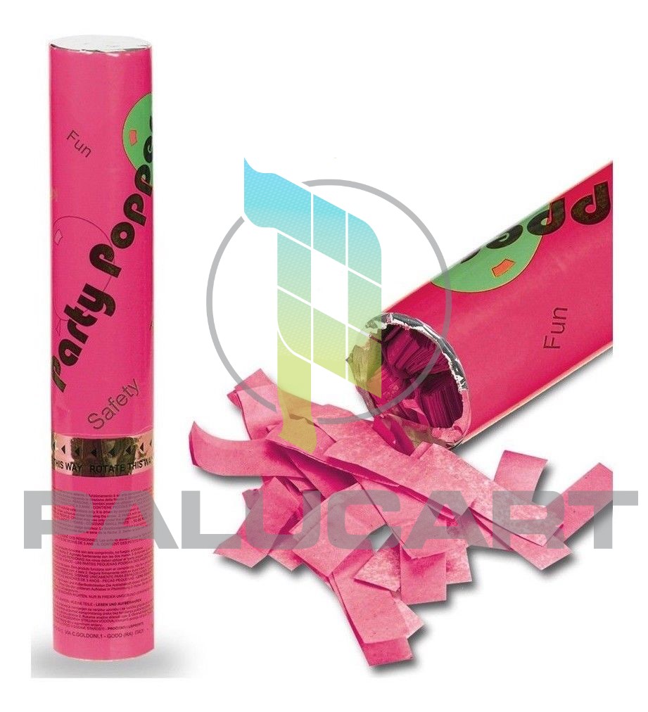 Spara coriandoli di colore Rosa ad aria compressa Party Popper. Lunghezza 30 cm. Disponibile in confezioni da 12 Pezzi Spara coriandoli di colore Rosa ad aria compressa Party Popper. Lunghezza 30 cm. Disponibile in confezioni da 12 Pezzi