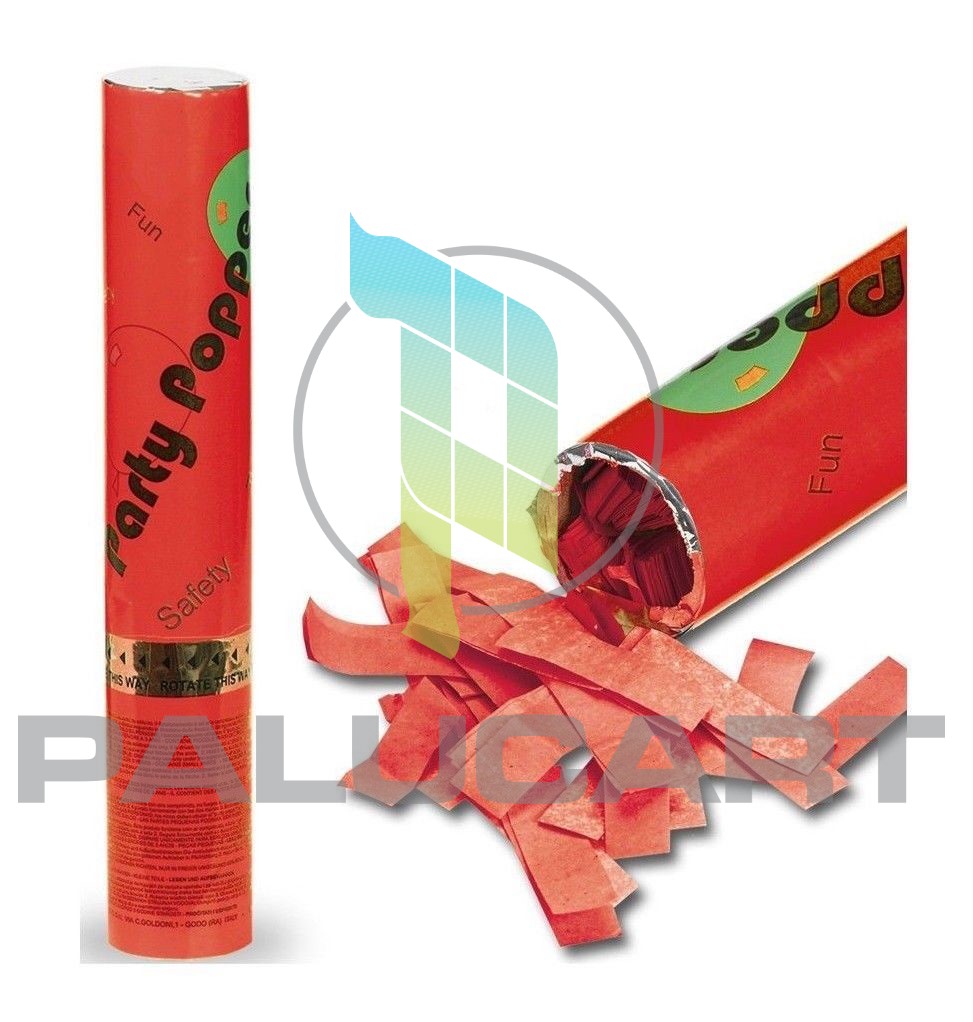 Spara coriandoli con carta di colore Rossa ad aria compressa Party Popper. Lunghezza 30 cm. Disponibile in confezioni da 12 Pezzi Spara coriandoli con carta di colore Rossa ad aria compressa Party Popper. Lunghezza 30 cm. Disponibile in confezioni da 12 Pezzi