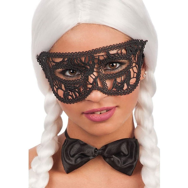 Maschera veneziana donna sexy nera con paillettes 12961