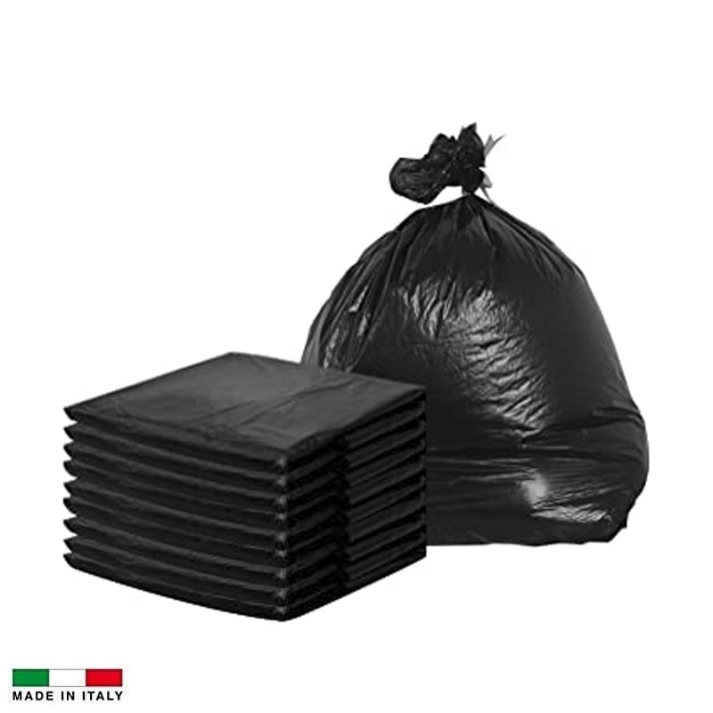 Sacchi neri riciclabili ed elastici 18 Kg- 90x120