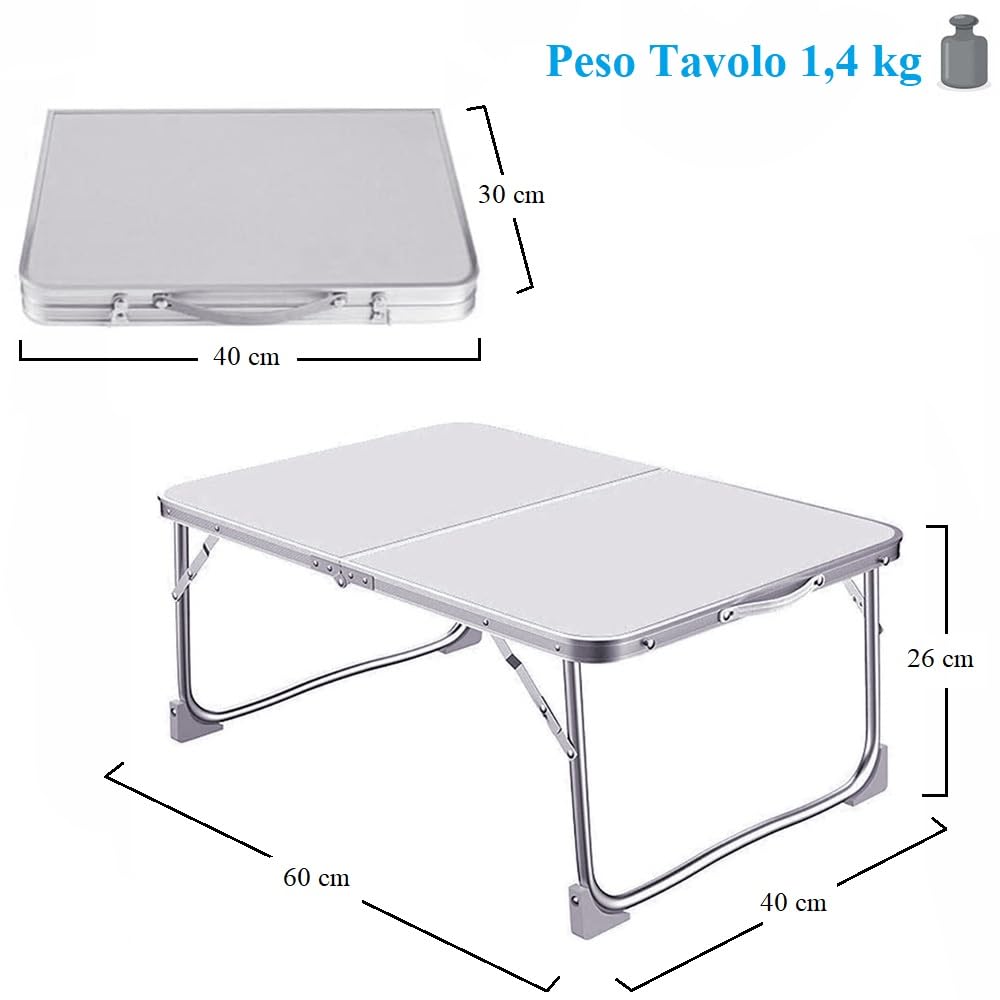 Tavolino Da Campeggio Pieghevole In PVC | Regolabile In Altezza | Leggero E Portatile - Foto 5
