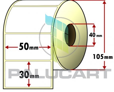 ETICHETTE TERMICHE mm 100X100 FORO 40mm ROTOLO DA 500 PZ.PER STAMPANTI TERMICHE
