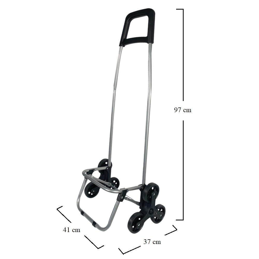 Carrello Della Spesa Andrea 46L Con 6 Ruote - Piegevole, Grigio Marengo, Portata Fino A 35kg