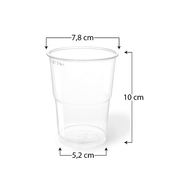 Virsus 300 Bicchieri Kristal 400ml in PLA 6 CF da 50pz per Birra Cocktail Bar Biodegradabili e Compostabili rispetta l'ambiente NaturaBio 