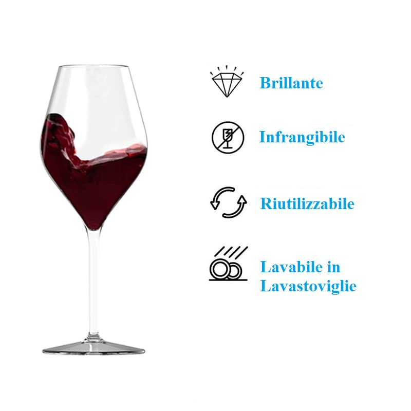 Calici plastica polistirene per vino cl. 30 infrangibile