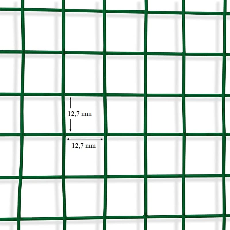 Rete metallica plastificata di colore verde, misura 1x10 mt