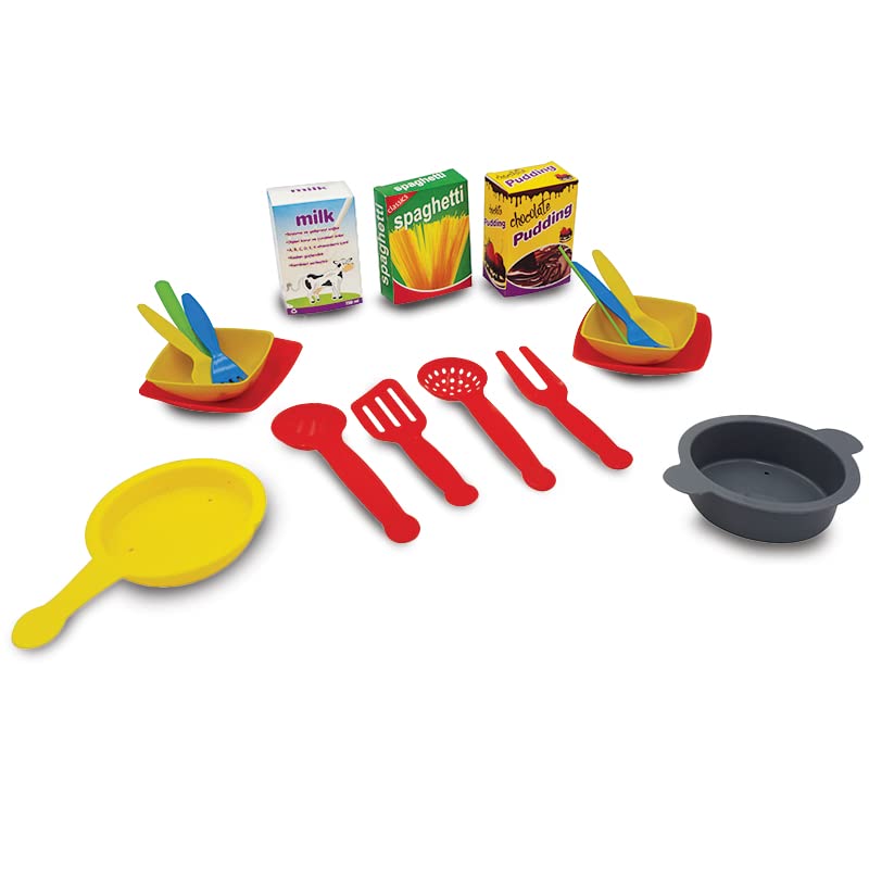 Cucina giocattolo in plastica per bambini con 19 accessori