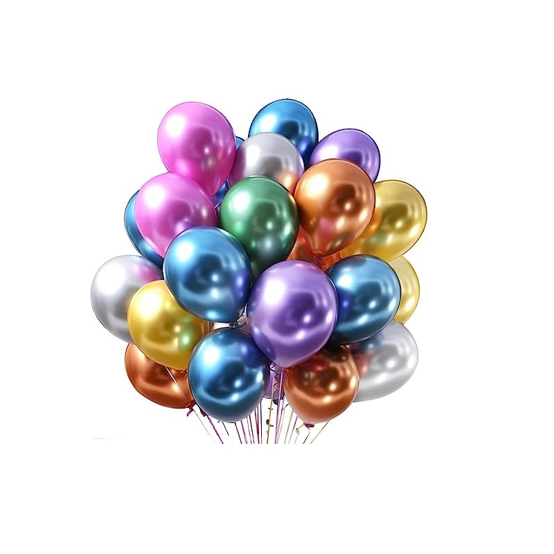 Palloncini Metallizzati Gonfiabili per Compleanno Multicolor
