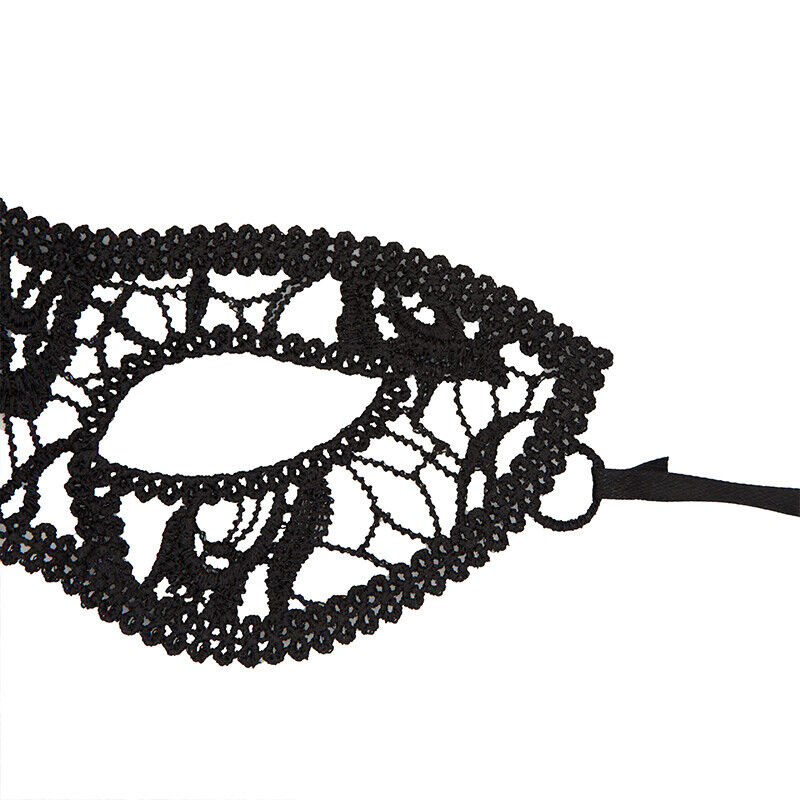 Set Maschera In Pizzo Nero Con Collana E Guanti - Stile Veneziano Per Feste - Foto 4