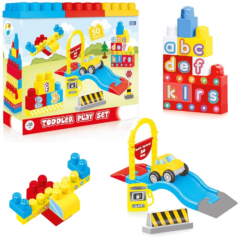 Mattoncini costruzioni bambini - 50 pezzi di vari colori
