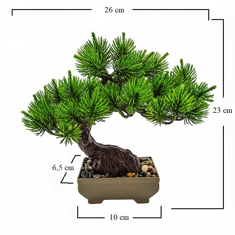Bonsai pino giapponese artificiale 23x23,5, per decorazioni