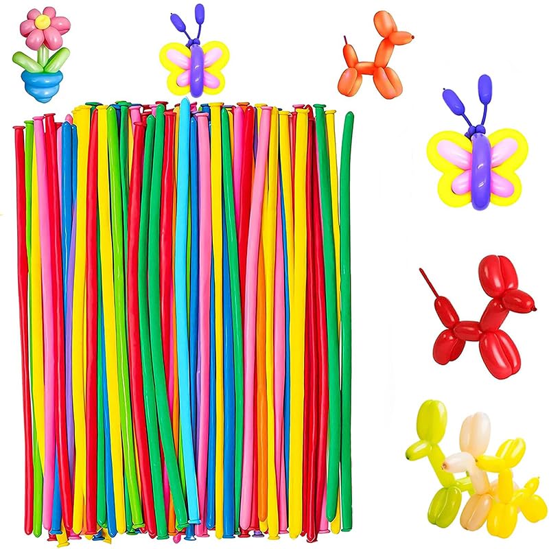 Set da 200 Palloncini lunghi e modellabili, 8 colori, da 30 cm, in