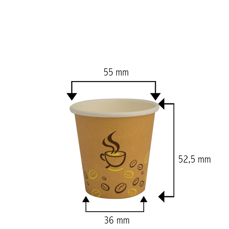 500 Bicchieri Di Carta Per Caffè 90ml - Biodegradabili, Colore Avana Con Stampa Chicco | Per Bevande Calde E Fredde - Foto 9
