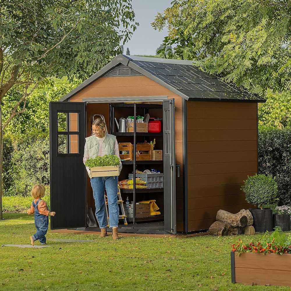 Casetta Da Giardino Keter Newton 759 - Effetto Legno, 5.2 M², Personalizzabile, 230x287x246 Cm - Foto 7