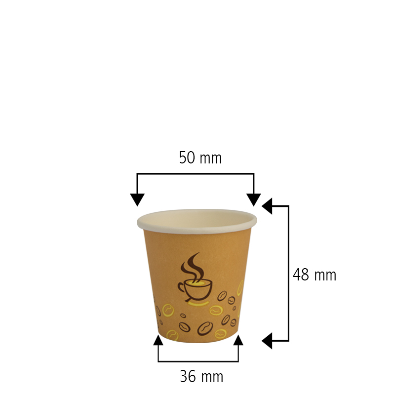 Palucart 500 Bicchieri in Carta per Caffe 90ml Bicchierini Colore Avana con  Grafica (3 oz) + 500 Palette in Legno di Betulla Biodegradabili in