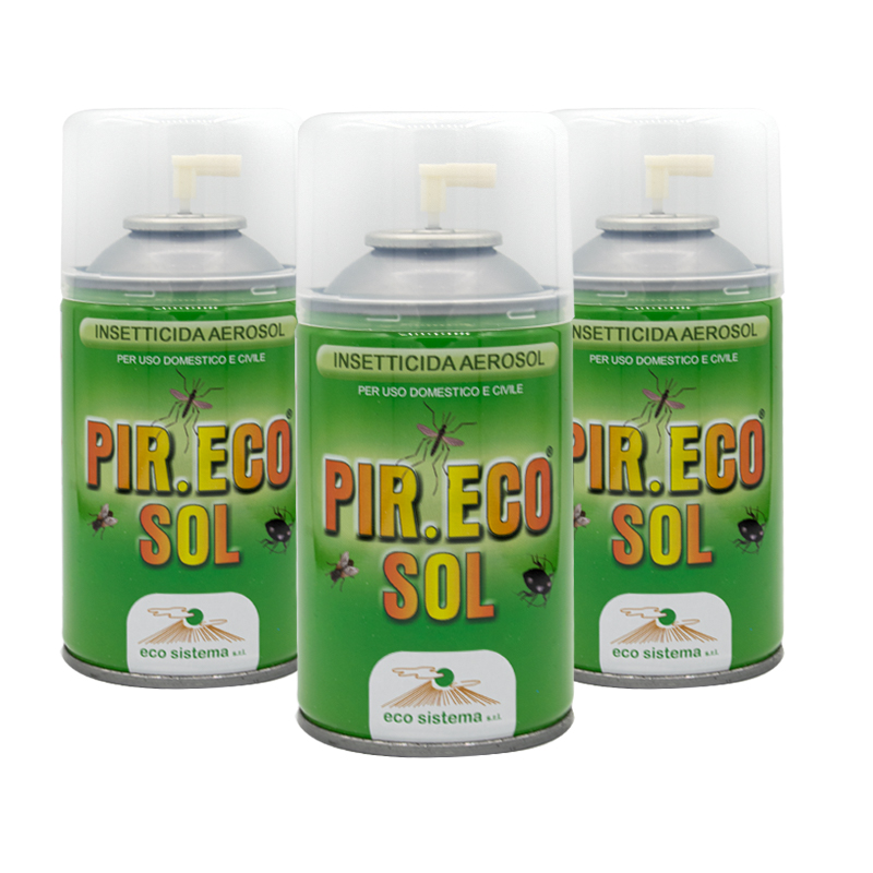 Insetticida Pir.Eco Sol. 3 Bombolette da 250 ml. Insetticida Pir.Eco Sol. 3 Bombolette da 250 ml.