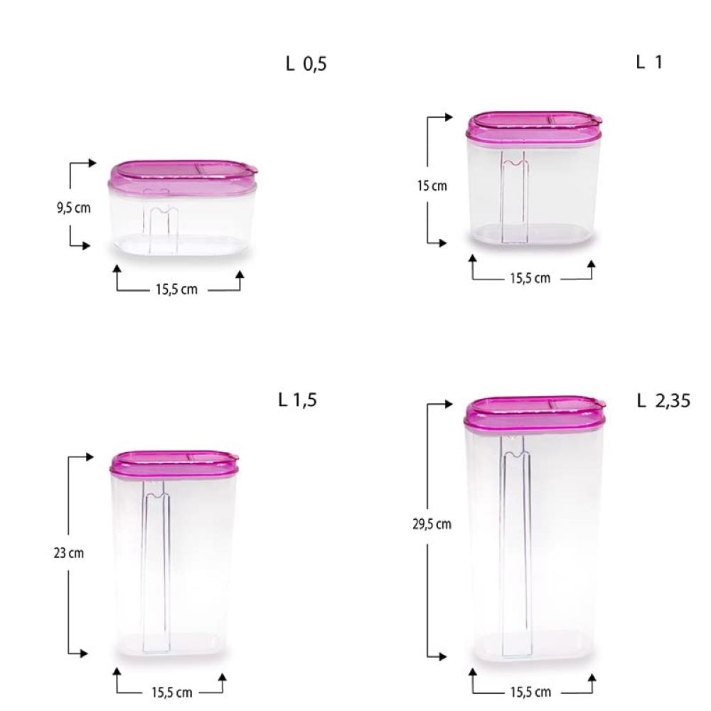 Contenitori Alimentari Ermetici 800ml - Barattoli Plastica Per Pasta, Cereali E Farina Con Coperchio Sicuro - Foto 5