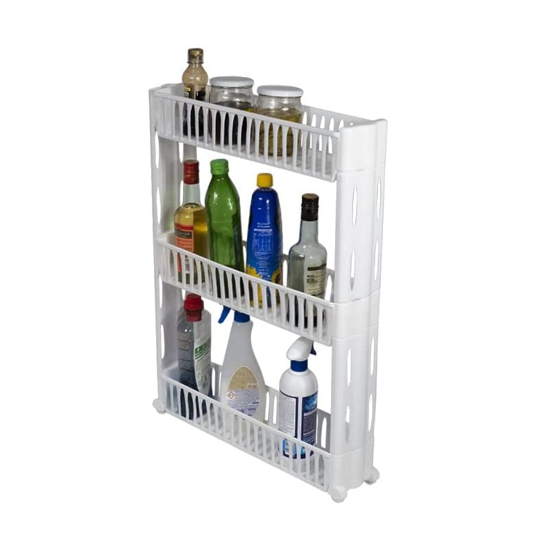 Carrello Da Cucina Relaxdays Con 3 Ripiani E Ruote - Bianco, Multiuso - Foto 7