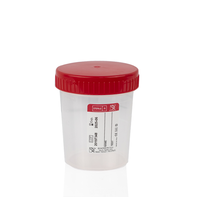 4 Contenitori per urina con tappo ermetico a vite 120 ml - analisi urine