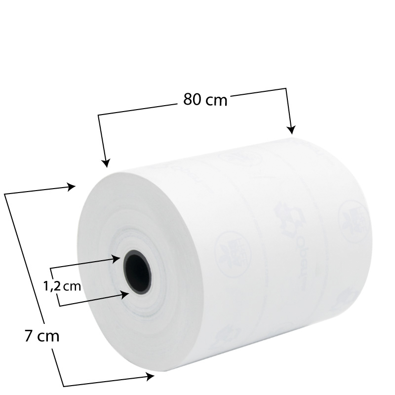 Rotoli termici 80mm x 80m x 12mm per registratore di cassa fiscale - Rotolo  di carta termica per stampante 80x80x12 (5 rotoli)