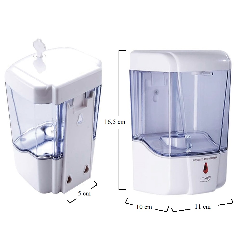 2 Dispenser Sapone Da Muro 300ml - Senza Foratura, Con Nastro Adesivo O Viti, Bianco