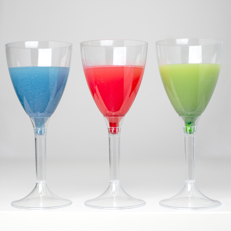 Calici in Plastica da180 ml per vino con gambo removibile