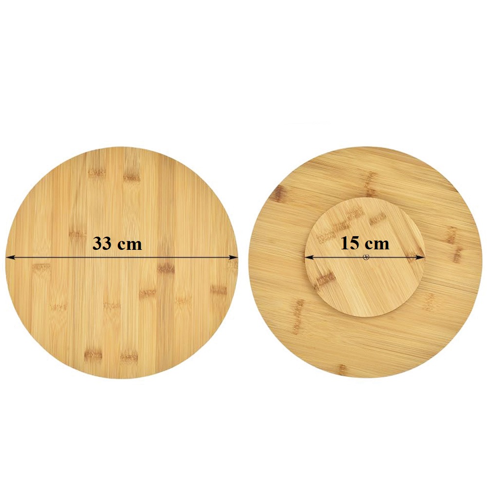 Piatto Girevole 360° RELAXDAYS - In Bambù, Diametro 40cm, Per Torte, Formaggi E Spezie - Foto 5