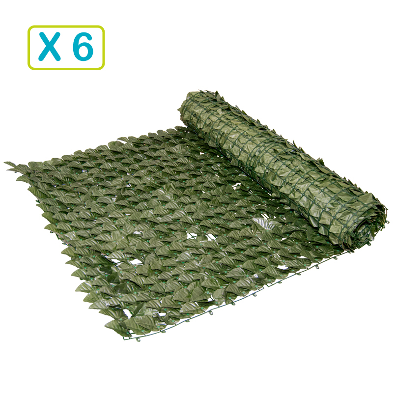 Siepe sintetica 100x300cm - foglie di edera con struttura rigida 6 pezzi Siepe sintetica 100x300cm - foglie di edera con struttura rigida 6 pezzi