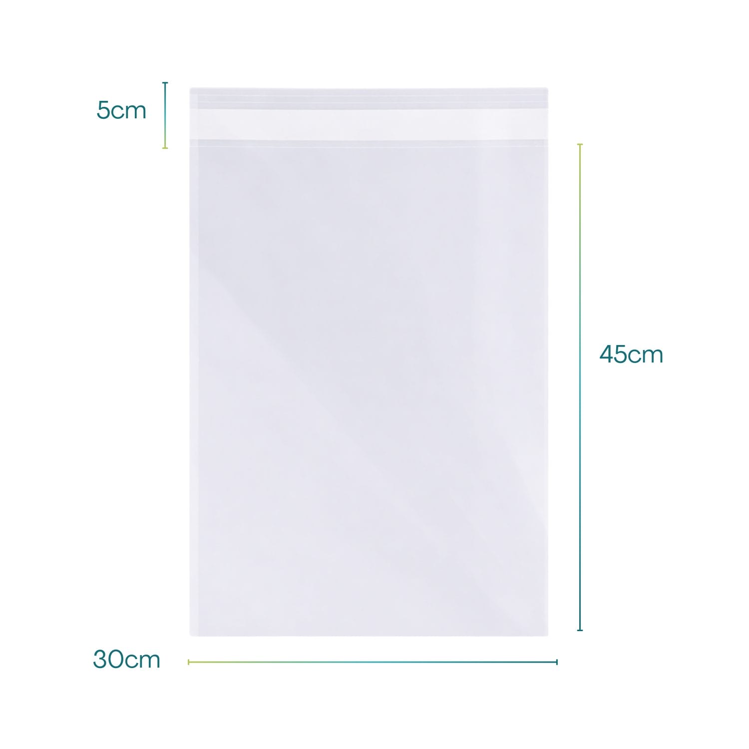 2000 Bustine in Cellophane trasparente con aletta - Misura: 30x45 cm + Aletta da 5 cm - Ideali per un confezionamento facile e sicuro di cibi e indumenti