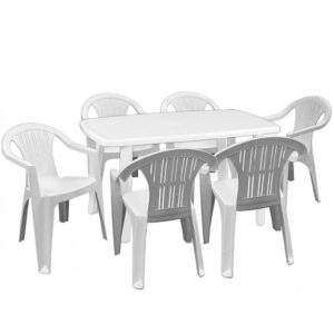 Set tavolo e sedie da giardino in plastica