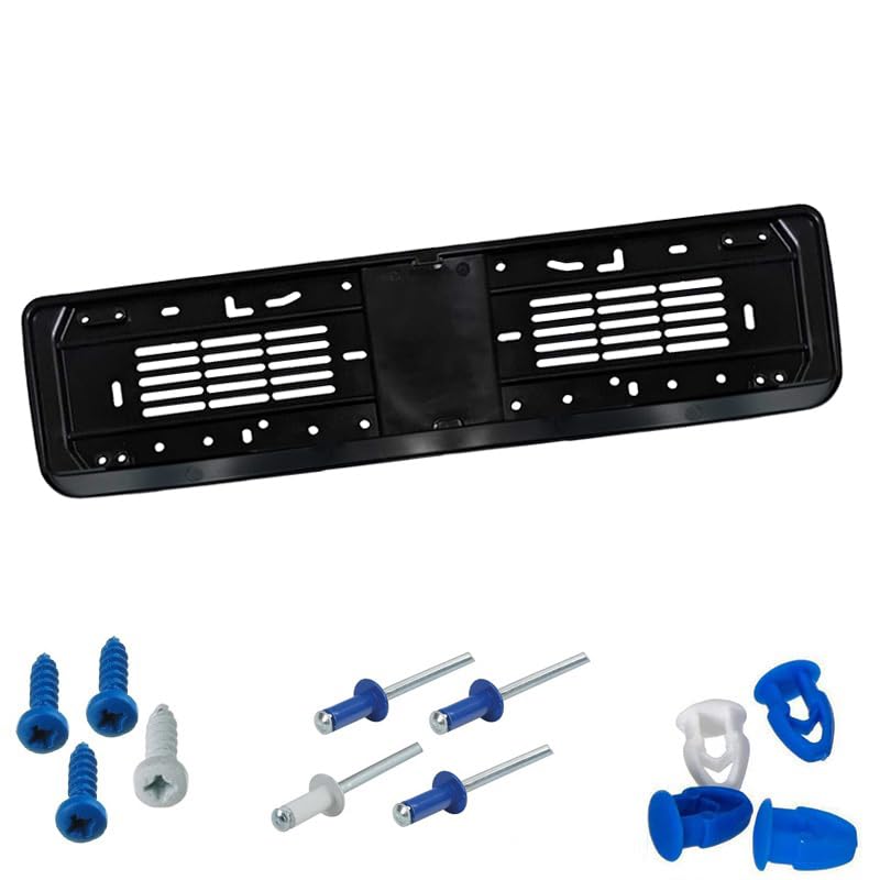 GENMAG Portatarga Auto Universale Senza Cornice - Set Per 2 Targhe Anteriore/Posteriore - Adesivo Forte, Design Invisibile - Foto 5