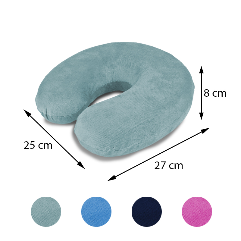 Cuscino da Viaggio in Memory Foam - Aiuta a non sforzare i muscoli cervicali - Con Dorso Piatto