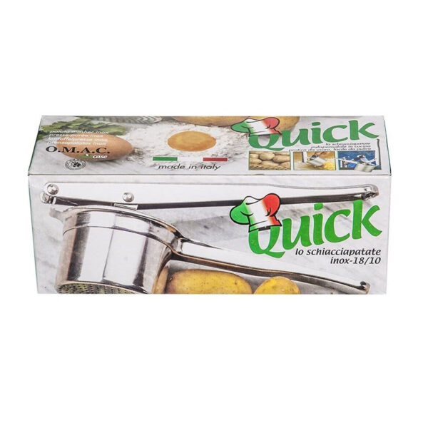 Schiacciapatate OMAC Quick - In Acciaio Inox, Per Purè Perfetto, Patate Dolci E Zucchine - Made In Italy - Foto 4