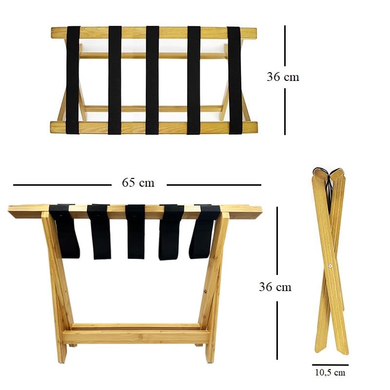Portavaligie In Legno Per Hotel E B&B - Design Ciliegio, Reggivaligie Pratico E Salvaspazio - Foto 2
