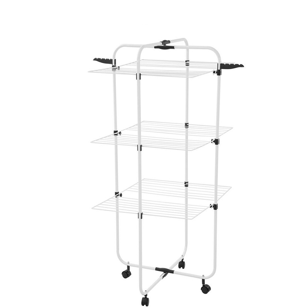 Stendibiancheria A Torre Con Ruote - 3 Livelli, Pieghevole, Portagrucce, Spazio 30m - Foto 10