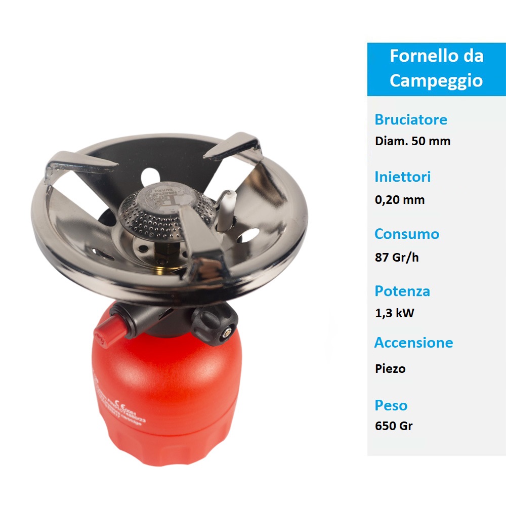 Fornello Da Campeggio A Butano Portatile - 3200W, Accensione Piezoelettrica, Per Outdoor