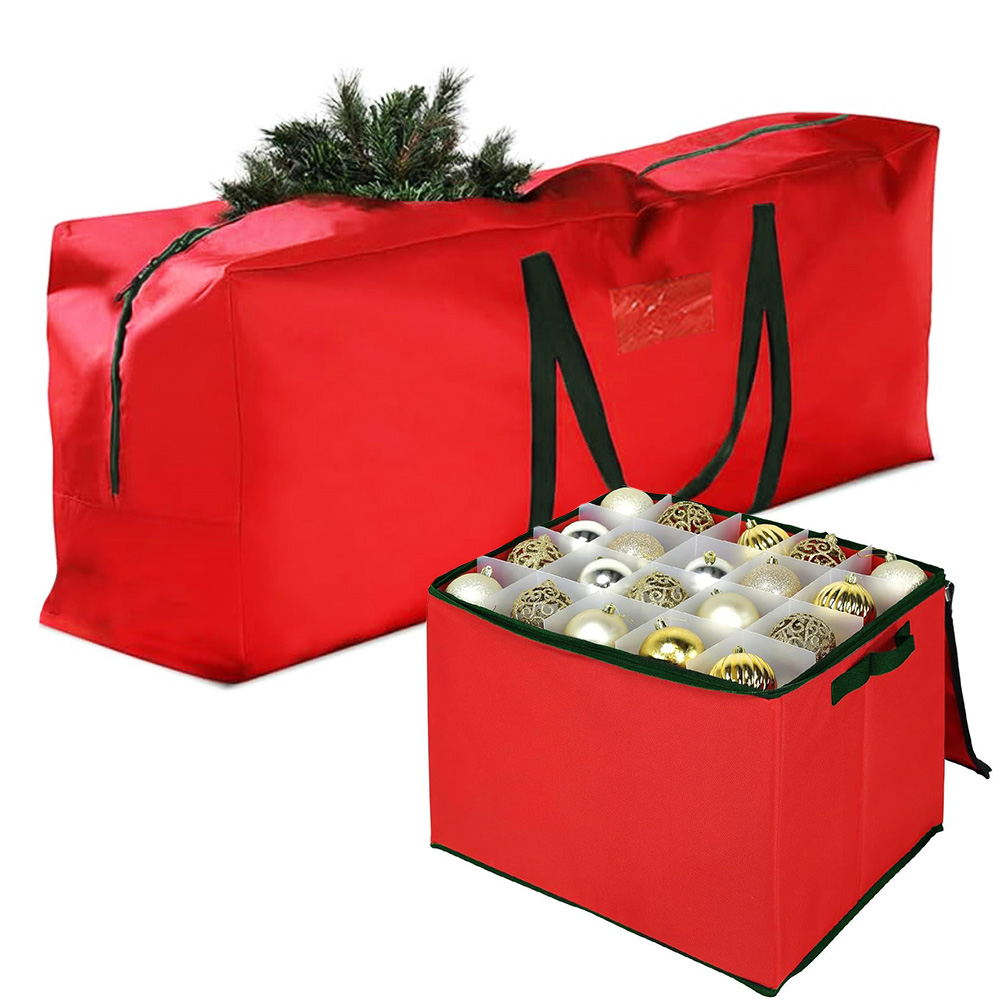 Borsa Rigida Rossa Per Albero Di Natale – Custodia Protettiva Con Manici, 106x25x25 Cm