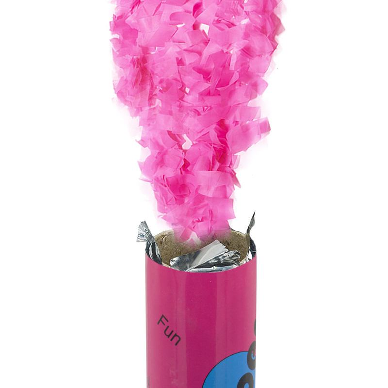 3 Spara coriandoli di colore Rosa ad aria compressa Party Popper. Lunghezza 30 cm