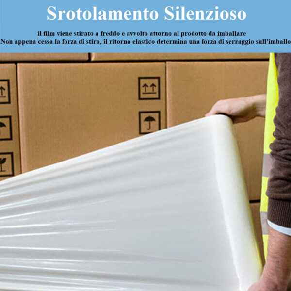 FILM ESTENSIBILE MANUALE PELLICOLA TRASPARENTE 23 MY - 2,2 KG - PER - Foto 7