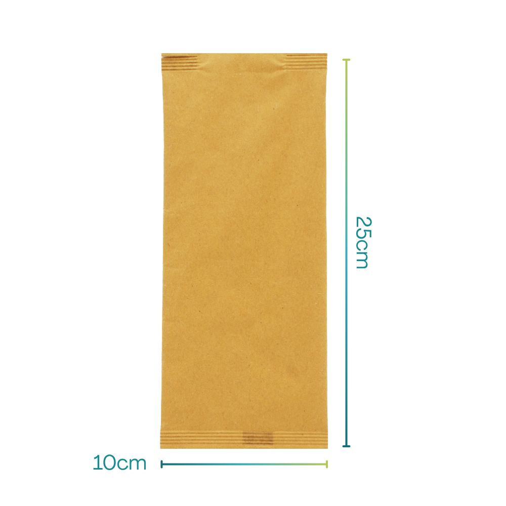 34.000 Buste Portaposate Carta Paglia Avana 10x25 cm con Tovagliolo Doppio Velo 38x38 cm - 1 Bancale con 34.000 portaposate