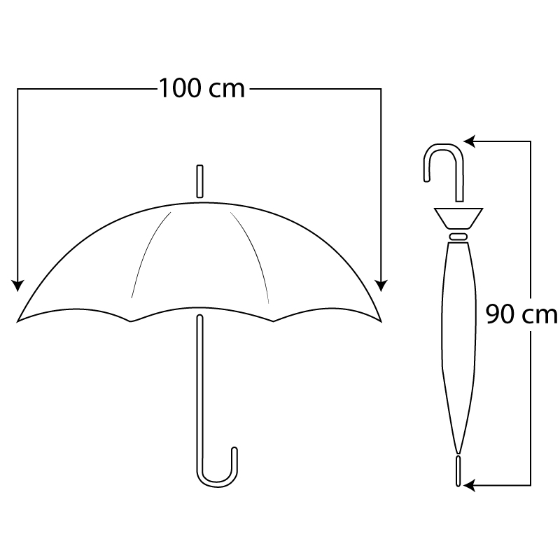Ombrello da Pioggia Resistente con impugnatura ergonomica in gomma e apertura automatica - Colore Nero