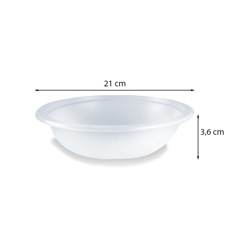 25 Piatti fondi monouso bianchi in plastica riutilizzabili con diametro di 21 cm